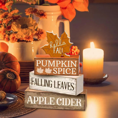 Fall Tiered Tray Decor Fall Table Centerpiece Decorations Wooden Maple Autumn Harvest Party Favors for Table Centerpiece