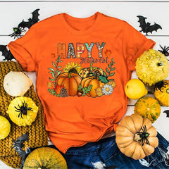 Fall Pumpkin Shirt Cute Fall Tee Women Cozy Thanksgiving Shirts Gift Autumn Tops Tee Women Fall Season T-shirts Clothes