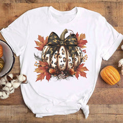 Fall Pumpkin Shirt Cute Fall Tee Women Cozy Thanksgiving Shirts Gift Autumn Tops Tee Women Fall Season T-shirts Clothes