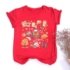 This Is Fall Season Women's Fall Shirt Pumpkin Season Women Short Sleeves Shirts Fashion Fall Harvest Female Tshirt Clothes