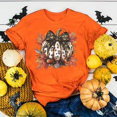 Fall Pumpkin Shirt Cute Fall Tee Women Cozy Thanksgiving Shirts Gift Autumn Tops Tee Women Fall Season T-shirts Clothes
