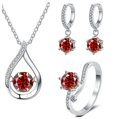 Real 925 Silver Moissanite Jewelry Set  pendant necklace ring Stud Earrings Solitaire Pendant Necklace Set for Women Men Gift