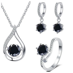 Real 925 Silver Moissanite Jewelry Set  pendant necklace ring Stud Earrings Solitaire Pendant Necklace Set for Women Men Gift