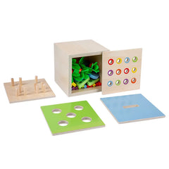 Montessori Educational Toys 4 In 1 Box Infant Toddler Matching Inserting Game Hand-Eye Coordination Fine Motor Skill Practice
