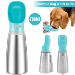 700ML Dog Water Bottle Portable Pet Water Dispenser with Drinking Feeder Outdoor Leak Proof Puppy Drinking Container for Travel