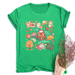 This Is Fall Season Women's Fall Shirt Pumpkin Season Women Short Sleeves Shirts Fashion Fall Harvest Female Tshirt Clothes