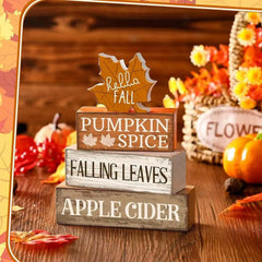Fall Tiered Tray Decor Fall Table Centerpiece Decorations Wooden Maple Autumn Harvest Party Favors for Table Centerpiece