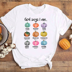 Fall Pumpkin Shirt Cute Fall Tee Women Cozy Thanksgiving Shirts Gift Autumn Tops Tee Women Fall Season T-shirts Clothes