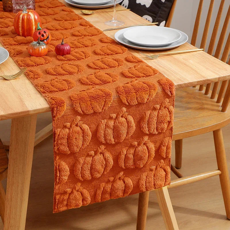 Halloween Table Runner ,Fall Pumpkin Ghost Decorations Party and Dining Decorations Fall Thanksgiving Dining Table Harvest Decor