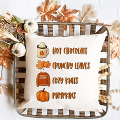 Fall Couch Cover Autumn Cushion Pumpkin Spice and Everything Nice Fall Home Decor Boho Autumn Pillowcover Fall Flowers Cushion