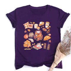 This Is Fall Season Women's Fall Shirt Pumpkin Season Women Short Sleeves Shirts Fashion Fall Harvest Female Tshirt Clothes