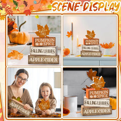 Fall Tiered Tray Decor Fall Table Centerpiece Decorations Wooden Maple Autumn Harvest Party Favors for Table Centerpiece