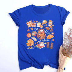 This Is Fall Season Women's Fall Shirt Pumpkin Season Women Short Sleeves Shirts Fashion Fall Harvest Female Tshirt Clothes