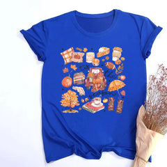 This Is Fall Season Women's Fall Shirt Pumpkin Season Women Short Sleeves Shirts Fashion Fall Harvest Female Tshirt Clothes