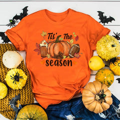 Fall Pumpkin Shirt Cute Fall Tee Women Cozy Thanksgiving Shirts Gift Autumn Tops Tee Women Fall Season T-shirts Clothes