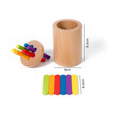 Wooden Montessori Education Toys For Toddler 2 in 1 Toy Shape Matching Fine Motor Sensory Toy Kids Count Puzzle Gifts