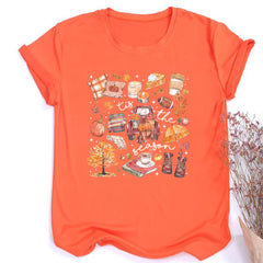This Is Fall Season Women's Fall Shirt Pumpkin Season Women Short Sleeves Shirts Fashion Fall Harvest Female Tshirt Clothes