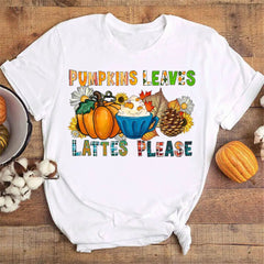 Fall Pumpkin Shirt Cute Fall Tee Women Cozy Thanksgiving Shirts Gift Autumn Tops Tee Women Fall Season T-shirts Clothes