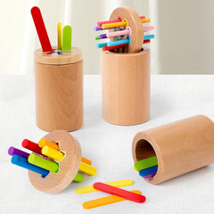 Wooden Montessori Education Toys For Toddler 2 in 1 Toy Shape Matching Fine Motor Sensory Toy Kids Count Puzzle Gifts