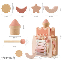Wooden Montessorri Toys Five-in-one Multifunctional Baby Toys Exercise Children's hand-eye Coordination Logic Imagination Space