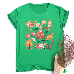 This Is Fall Season Women's Fall Shirt Pumpkin Season Women Short Sleeves Shirts Fashion Fall Harvest Female Tshirt Clothes