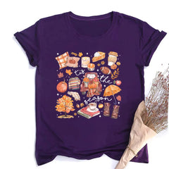 This Is Fall Season Women's Fall Shirt Pumpkin Season Women Short Sleeves Shirts Fashion Fall Harvest Female Tshirt Clothes