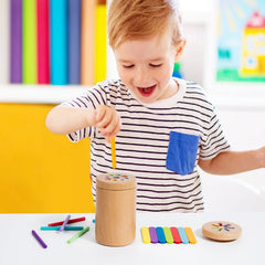 Wooden Montessori Education Toys For Toddler 2 in 1 Toy Shape Matching Fine Motor Sensory Toy Kids Count Puzzle Gifts