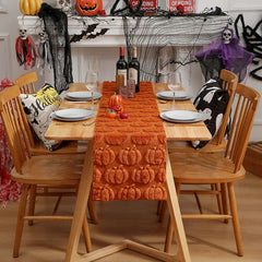 Halloween Table Runner ,Fall Pumpkin Ghost Decorations Party and Dining Decorations Fall Thanksgiving Dining Table Harvest Decor