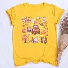 This Is Fall Season Women's Fall Shirt Pumpkin Season Women Short Sleeves Shirts Fashion Fall Harvest Female Tshirt Clothes