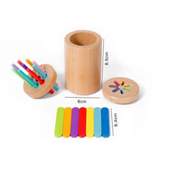 Wooden Montessori Education Toys For Toddler 2 in 1 Toy Shape Matching Fine Motor Sensory Toy Kids Count Puzzle Gifts